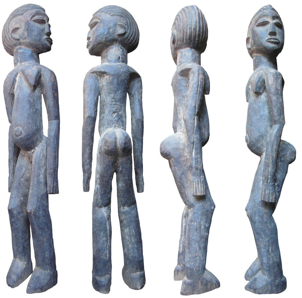 Statue Lobi de femme tête tournée à gauche