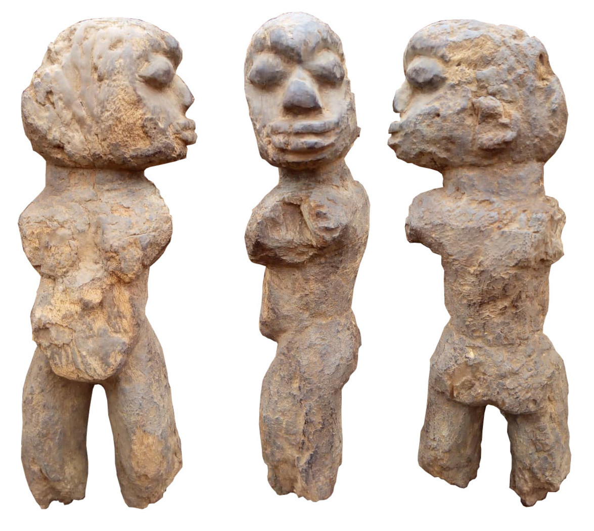 Statue Lobi de femme tête tournée à gauche