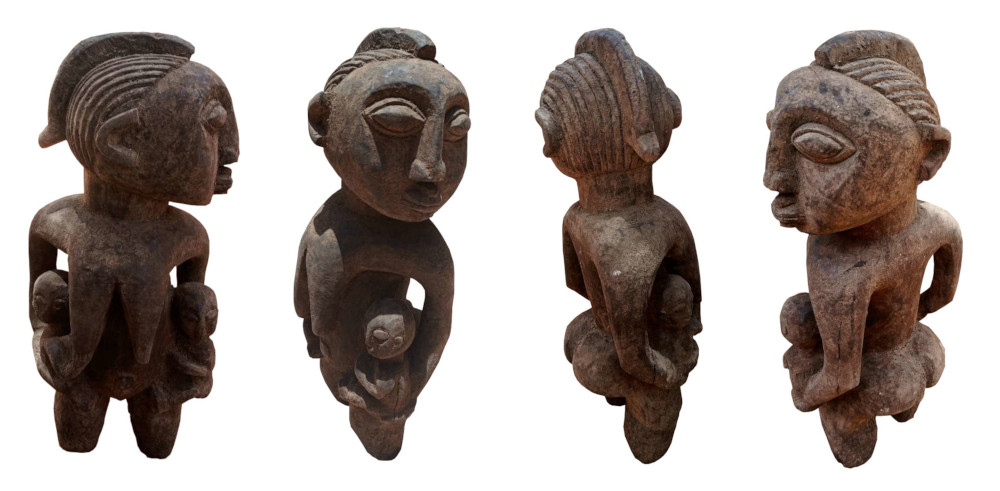 Lobi Femme avec 2 enfants tête tournée à gauche